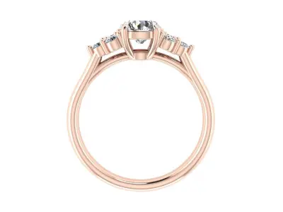 Round Engagement Ring 3D print model