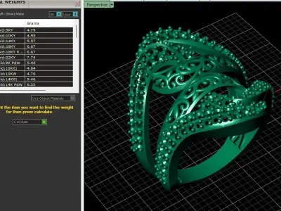 STL 3DM Women Ring Womens Ring Diamonds With Stone Model 3D print model