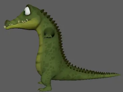 Cartoon Crocodile Character 3D Model Low-poly 3D model