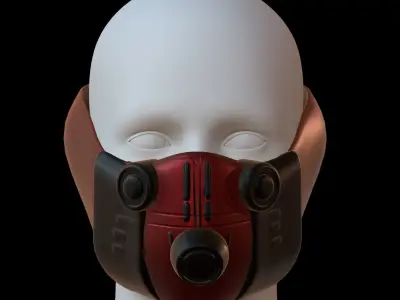 Gas mask helmet 3d model scifi Low-poly  Low-poly 3D model 85