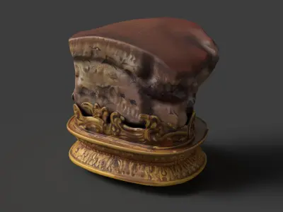 Chinese meat shape stone figure  Low-poly 3D model