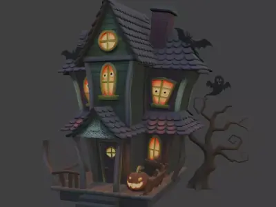 Halloween Mansion 3D Model for 3D Print 3D print model