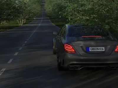 Forest car animation scene 3D model