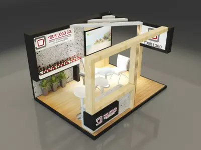Booth Exhibition Stand a143 3D model