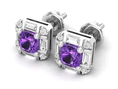 AV 592 Diamond Ladies Stud Earrings 3D print model