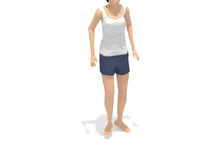 warrior 3  Yoga Exercise Woman Animation Low-poly 3D model