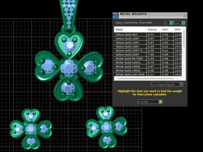 LUXURY DANGLE LOCKET SET 3D PRINTABLE MODEL  3D print model