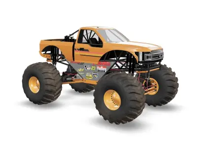 Monster Truck Bigfoot 3D model Low-poly 3D model