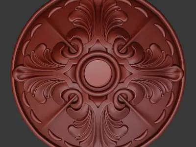 Circle Wooden Middle Ornament  3D print model