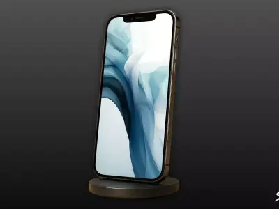 Smartphone on Wireless Charger Low-poly 3D model