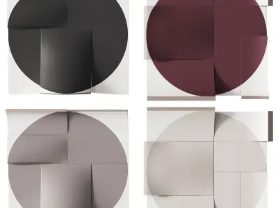 410 decorative wall art 21 drawn circle 2 options 4 COLORS 3D model