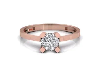 STL 3DM Print Ready Women Diamond Ring Lightweight Printable  3D print model 25