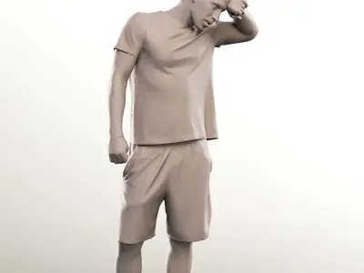 Mick 13009 - Athletic Man Take Break From Sports Low-poly 3D model