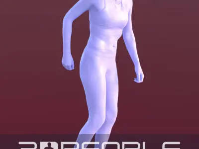 Ina 10281 - Running Athletic Woman Low-poly 3D model
