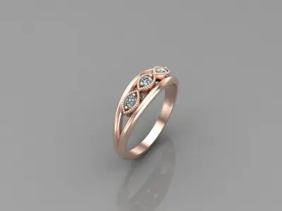 Solitaire Ring Version 1 SR59 3D model
