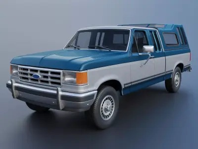 Pickup Truck F-150 SuperCab 1987 3D print model