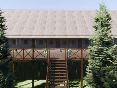 Traditional longhouse of the Iban Dayak community of Sungai Utik 3D model