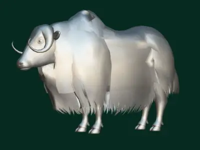 Musk Ox Animal Hoofed Mammal Low-poly 3D model