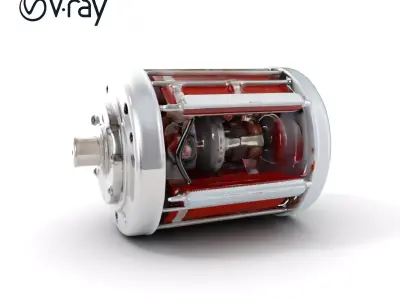 HighPrecision Electric Motor Model Pack Low-poly 3D model