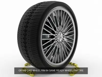 ORTAS CAR WHEEL RIM 83-84 GAME READY WHEEL 3D Model Pack