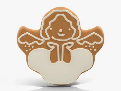 Gingerbread Cookie Angel 2 Low-poly 3D model