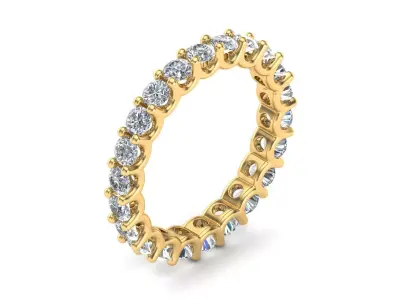 U Shaped Eternity Ring 2 point 3 mm stone size swiss 10 and EU50 3D print model