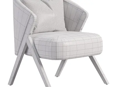 ZARA HOME UPHOLSTERED ARMCHAIR Low-poly 3D model