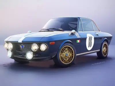 Lancia Fulvia - Premium Rigged 3D Car Model 3D model