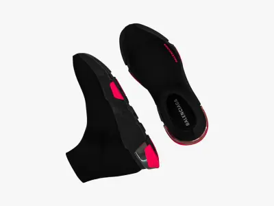 Balenciaga Speed Clear Sole Trainers Black Pink 3D model