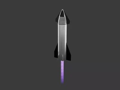Starship - Lowpoly rocket Low-poly 3D model