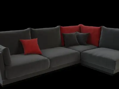 Modern sofa 01 Low-poly 3D model