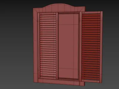 Ocean - White Window Mirror 3D model