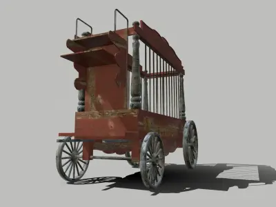 Circus Wagon Free low-poly 3D model