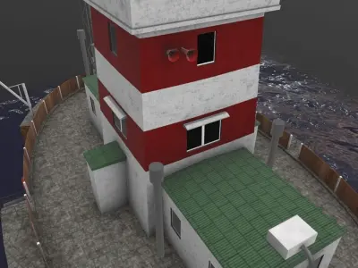 Light House Drogden Low-poly 3D model
