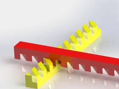 Rack and Rack mechanism Low-poly 3D model