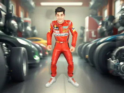 Race Car Driver Uniform model pack Low-poly 3D model