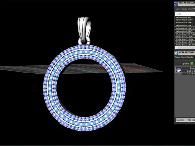 Round channel set pendant model 676 3D print model