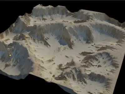 Desert terrain - 16k Free 3D model