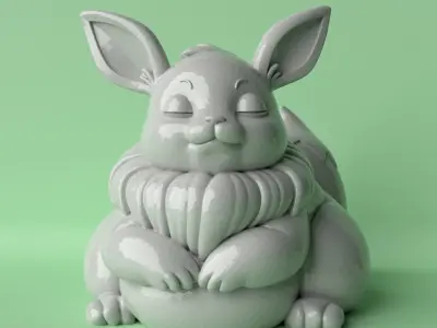 Chubby Eevee The Charming Pokemon 3D print model