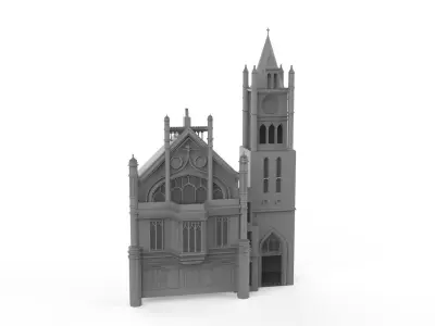 Guildhall - Derry City  Strabane with texture Low-poly 3D model