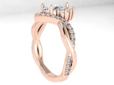 Pear Cut Unique Ring 4239 3D print model