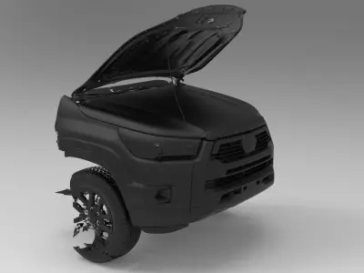 Toyota Hilux 2020 DC Front 3D Scan Bumper and Hood STL 3D model