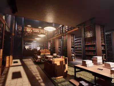 Modular Stationer Environment Low-poly 3D model