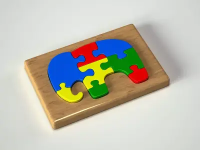 Elephant Puzzle Toy 3D model