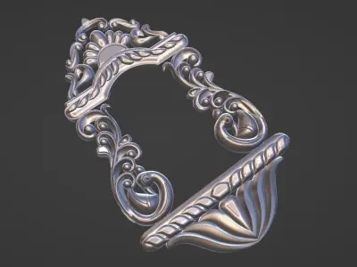 Wooden Frame Design File Artcam Bas Relief File for CNC Machinin 3D model