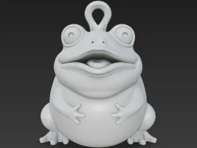 Cute Frog Keychain  3D Printable Happy Amphibian Model 3D print model