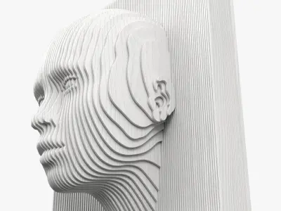 Modern Parametric Human Head Wall Art 3D model