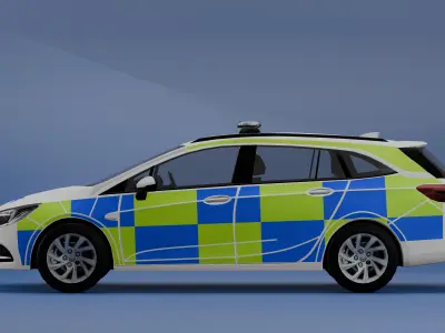 UK Police Vauxhall Astra Low-poly 3D model