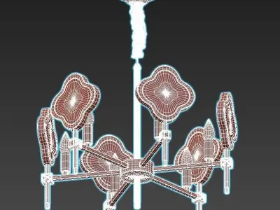 elvira chandelier with gold accents 3D model