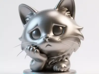 Cat sculpture 3D print model